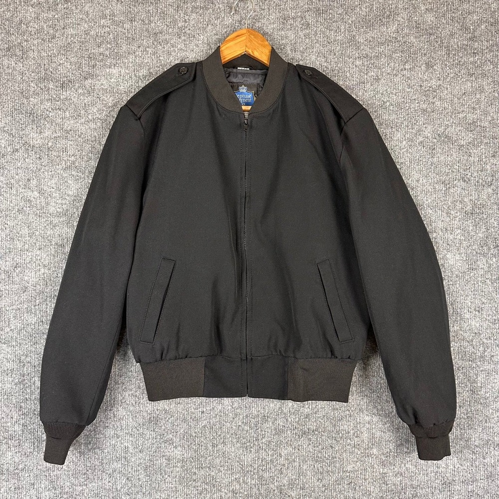 Neptune Garment Co Womens Black Insulated Bomber Jacket Size 16 Wool